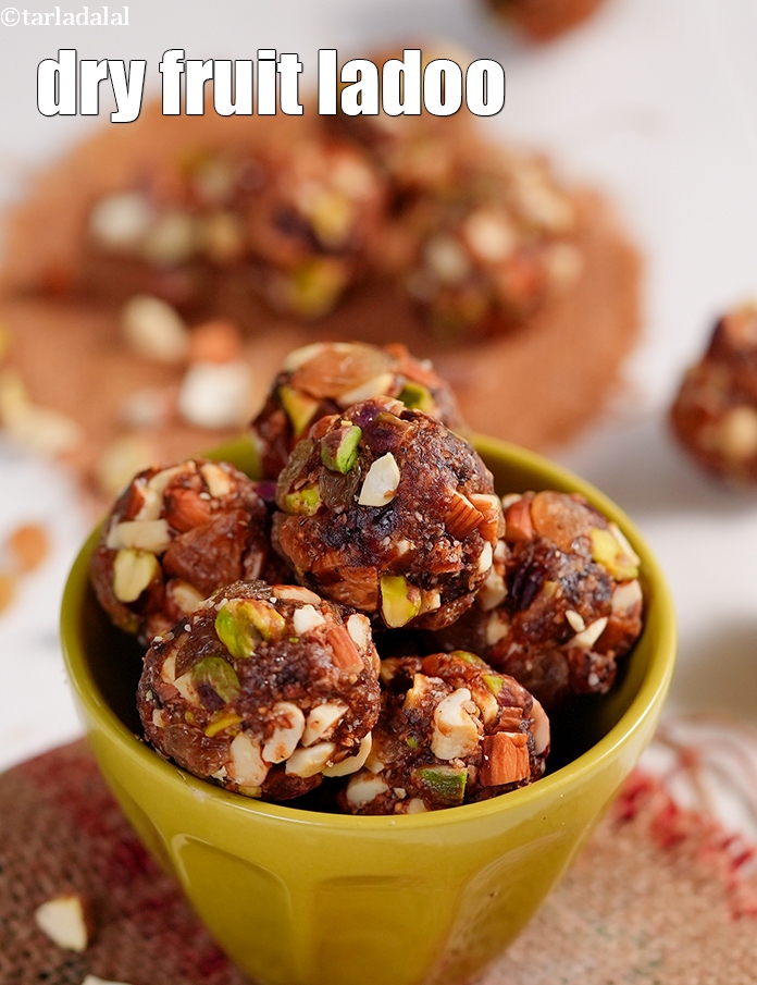 Dry Fruit Ladoo, Healthy No Sugar Indian Dessert