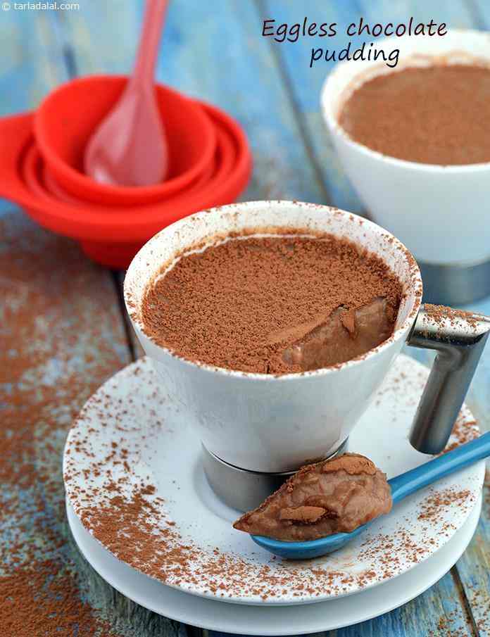Eggless Chocolate Pudding, Indian Style
