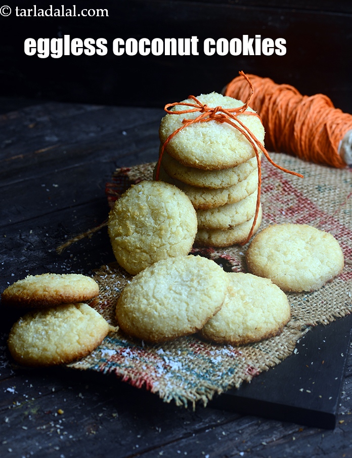 Eggless Coconut Cookies, Coconut Biscuit