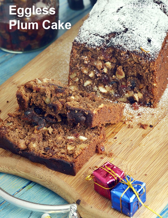 Eggless Plum Cake, Indian Style Christmas Plum Cake