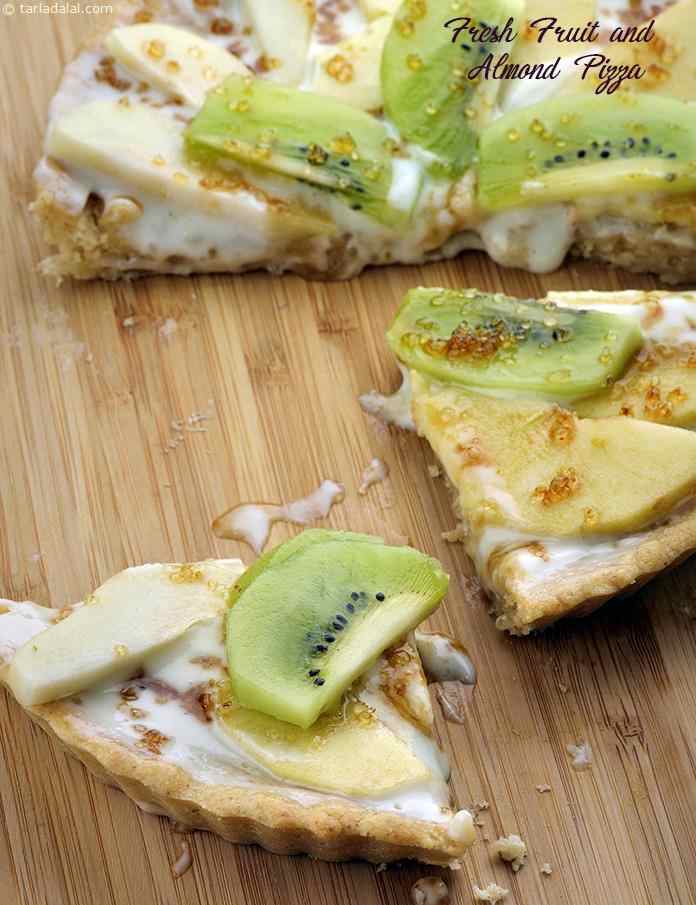 Fresh Fruit and Almond Pizza