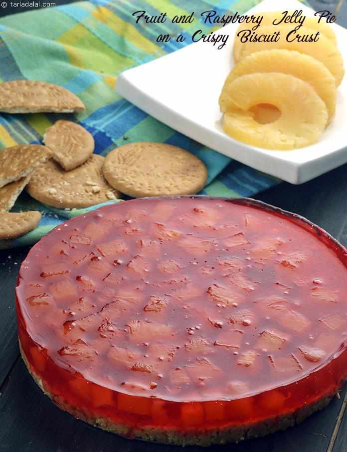 Fruit and Raspberry Jelly Pie On A Crispy Biscuit Crust