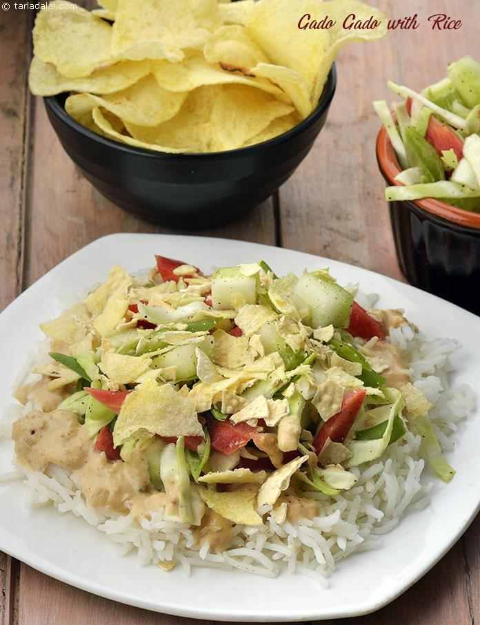 Calories in Gado Gado with Rice, Indonesian Gado Gado