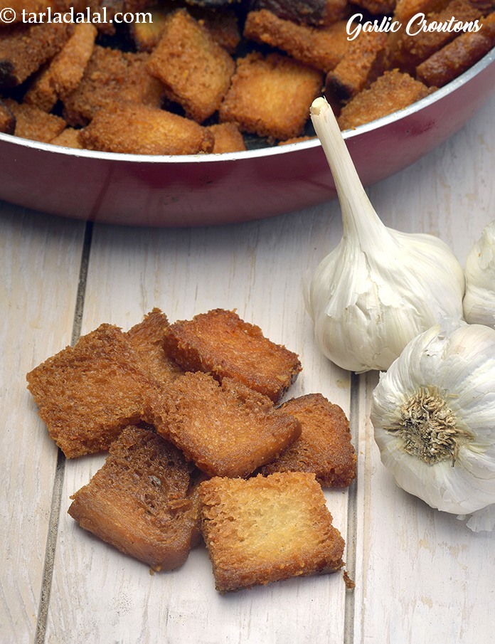 Calories in Garlic Croutons, Crunchy Garlic Crouton Recipe