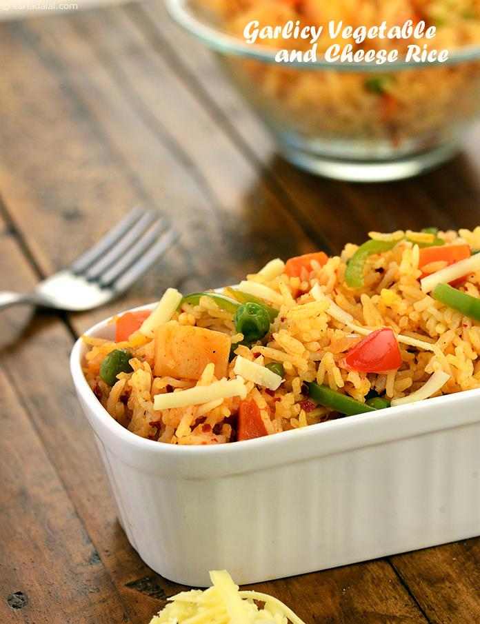 Garlicky Vegetable and Cheese Rice