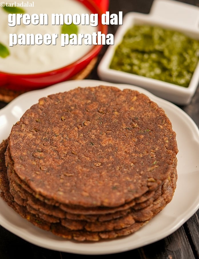 Green Moong Dal Paneer Paratha (  Gluten Free)