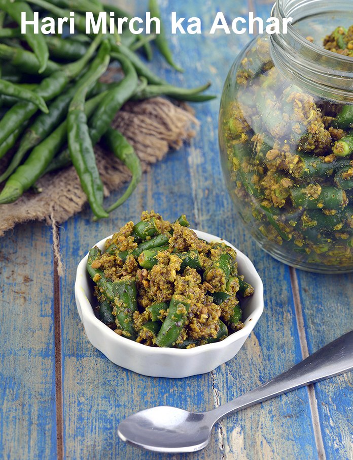 Hari Mirch ka Achar, Instant Green Chilli Pickle