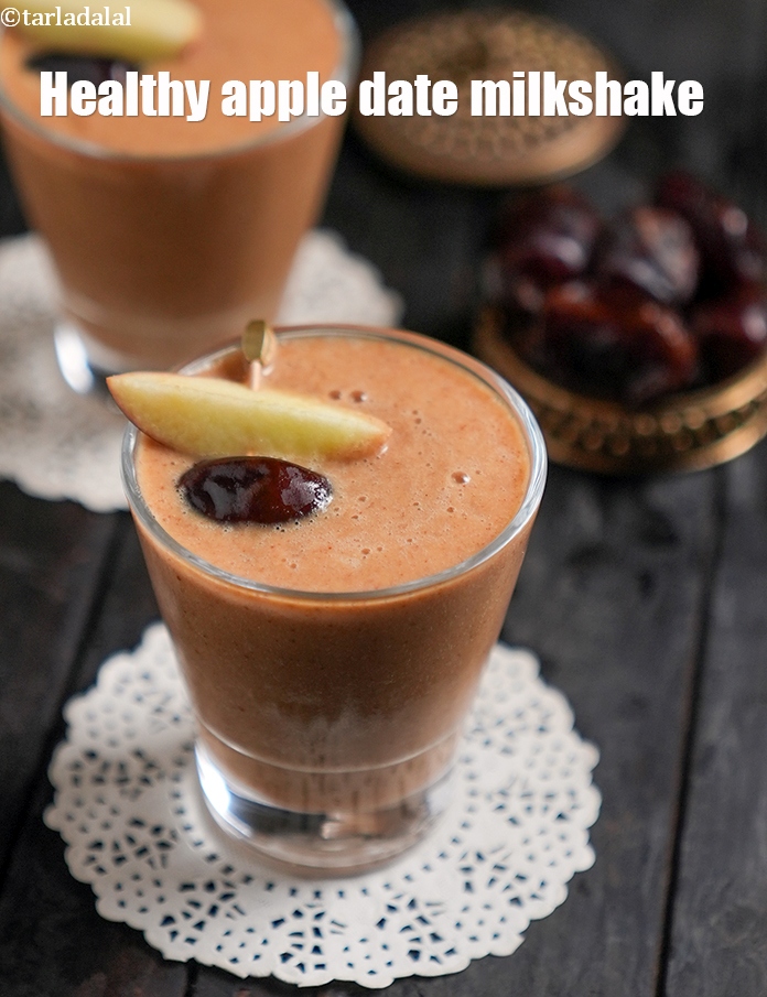 Calories in Healthy Apple Date Milkshake, Indian Apple Smoothie