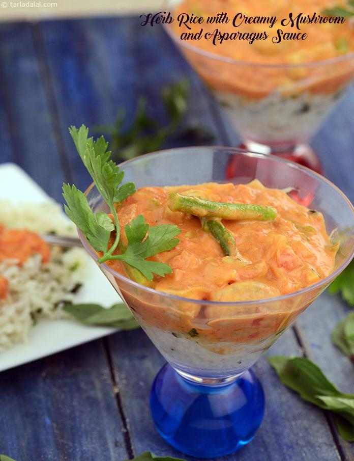 Calories in Herb Rice with Creamy Mushroom and Asparagus Sauce