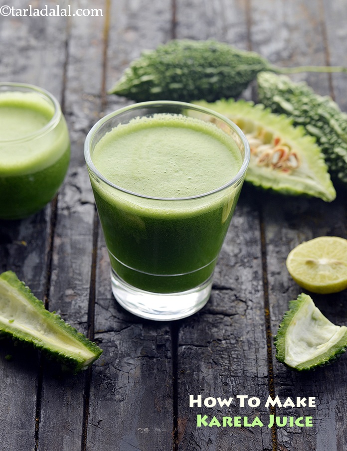 Calories in How To Make Karela Juice, Bitter Gourd Juice for Diabetes