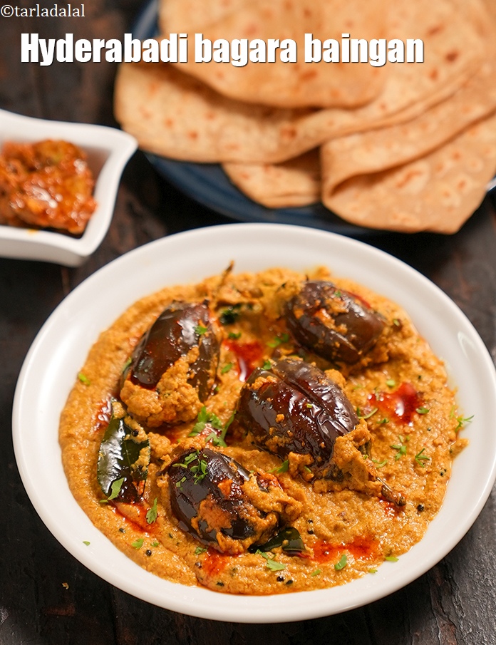 Calories in Hyderabadi Bagara Baingan, Indian Eggplant Curry