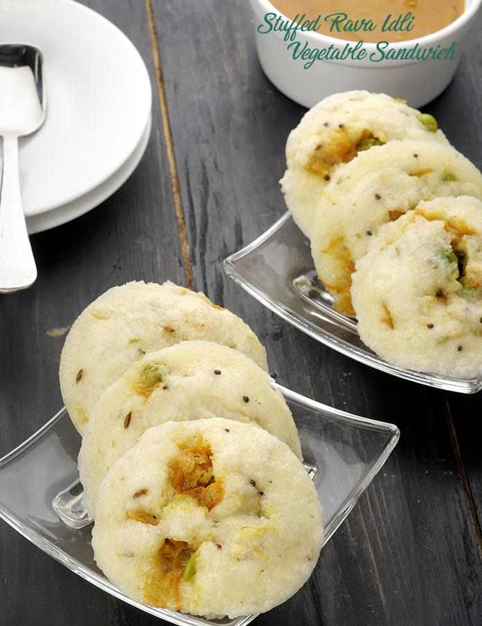 Stuffed Rava Idli Vegetable Sandwich