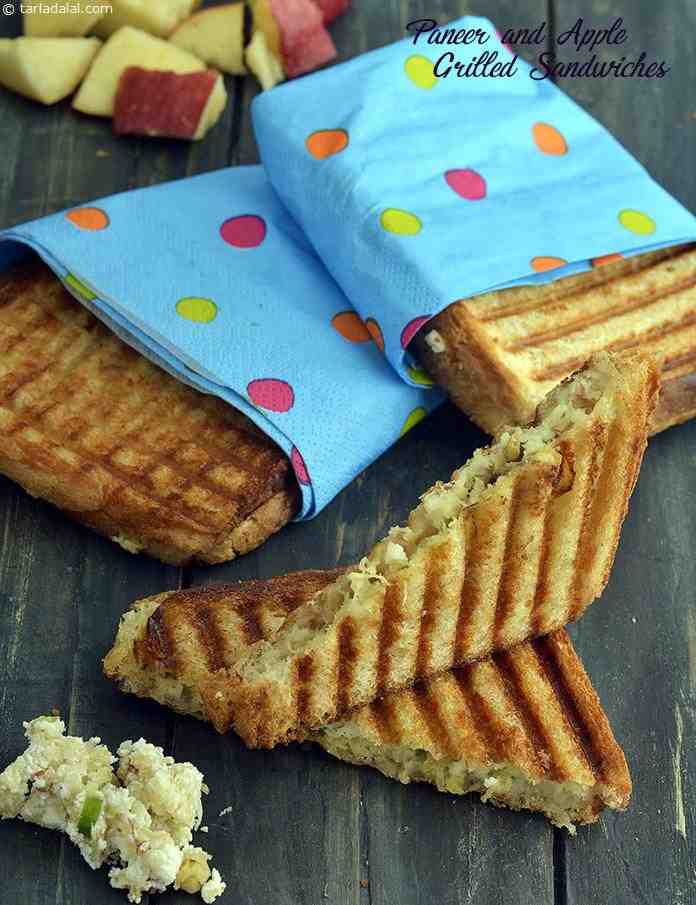 Paneer and Apple Grilled Sandwiches