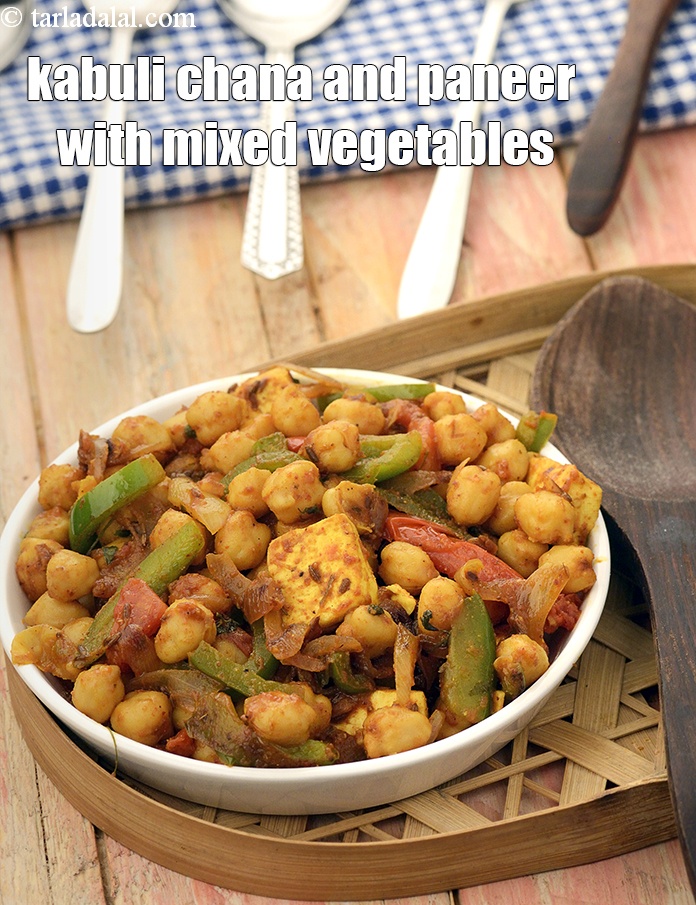 Calories in Kabuli Chana and Paneer with Mixed Vegetables
