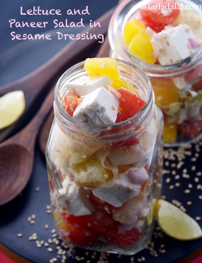 Calories in Lettuce and Paneer Salad in Sesame Dressing