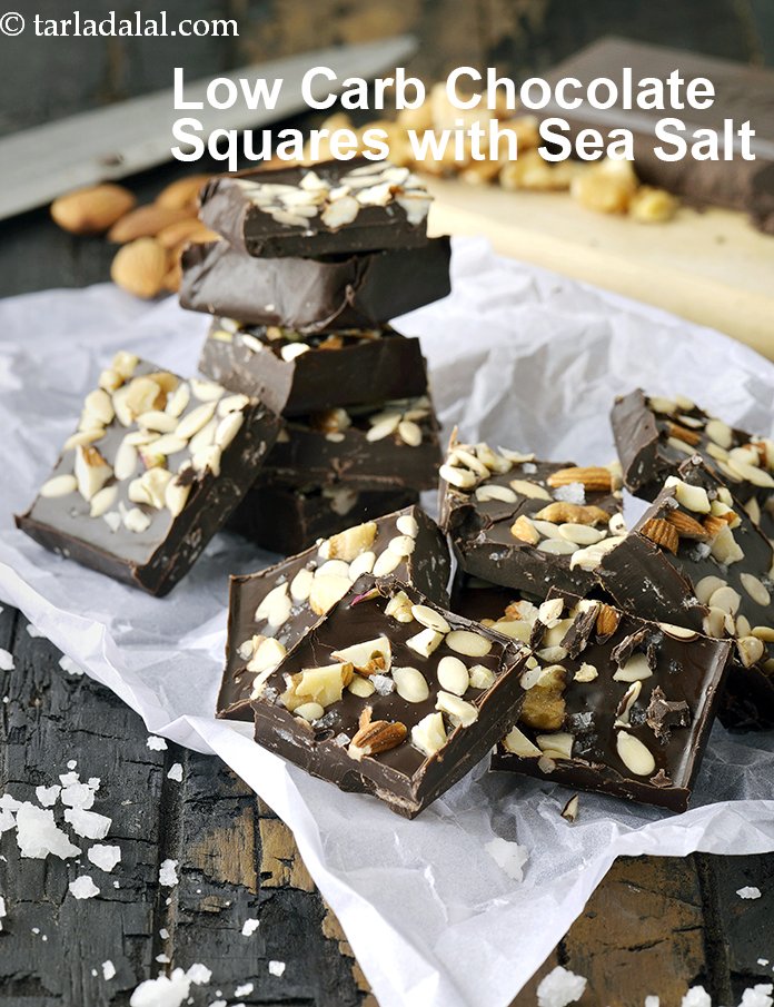 Calories in Low Carb Chocolate Squares with Sea Salt, Keto Chocolate Bar