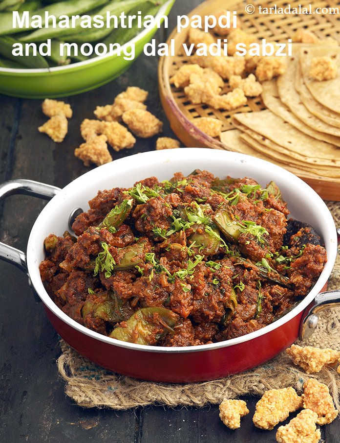 Calories in Maharashtrian Papdi and Moong Dal Vadi Sabzi, Vadi Masala