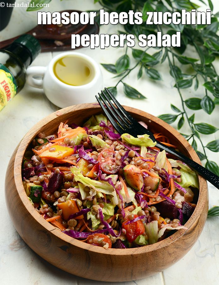 Masoor, Beets, Zucchini , Peppers Lunch Salad