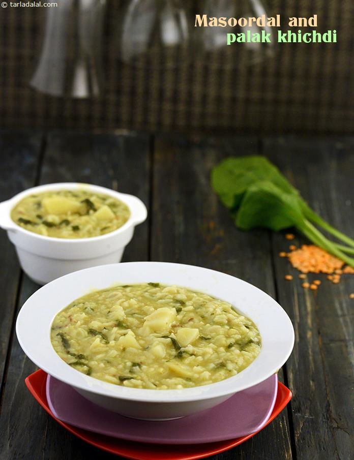 Masoor Dal and Palak Khichdi