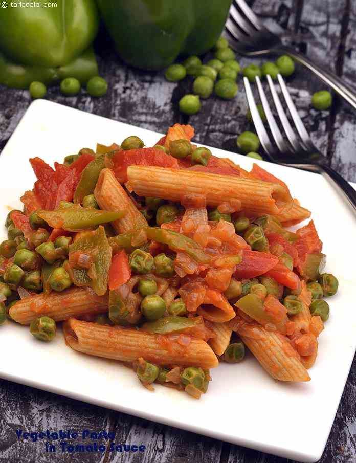 Calories in Vegetable Pasta in Tomato Sauce, Vegetable Penne Recipe