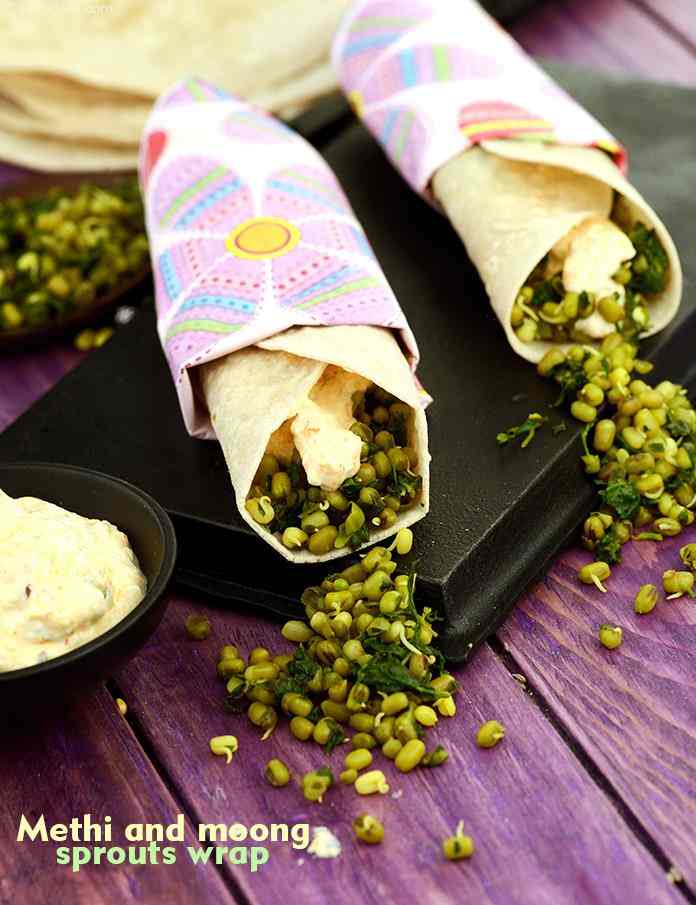Methi and Moong Sprouts Wrap