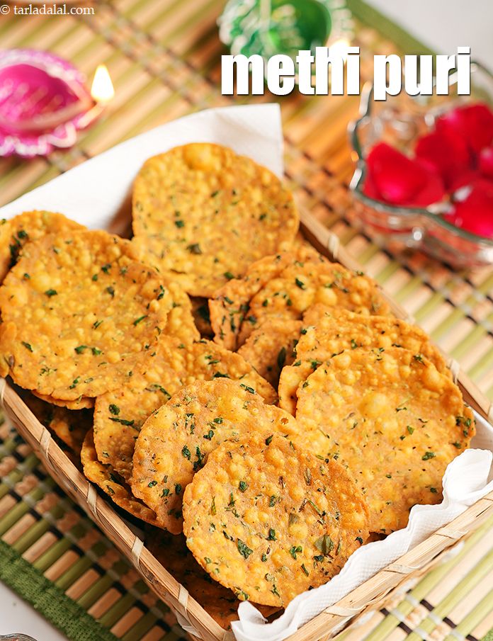 Calories in Methi Puri Recipe, Crisp Indian Jar Snack