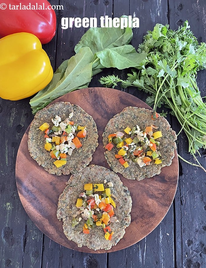 Green Thepla, High Fibre Palak Paratha