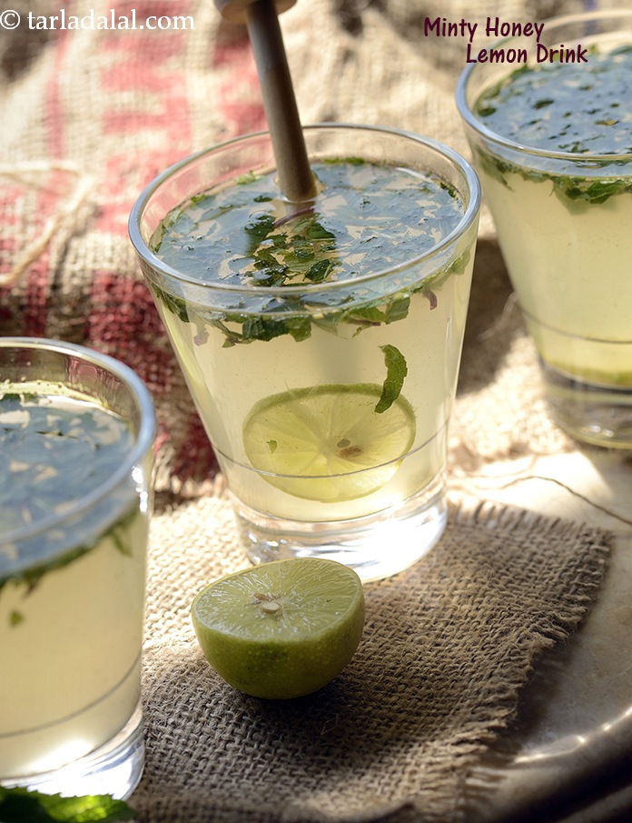 Mint Honey Lemon Drink, Lemon Mint and Honey Water