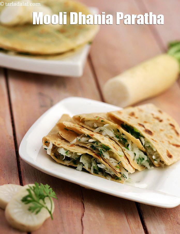 Mooli Dhania Paratha, Healthy Radish Coriander Paratha