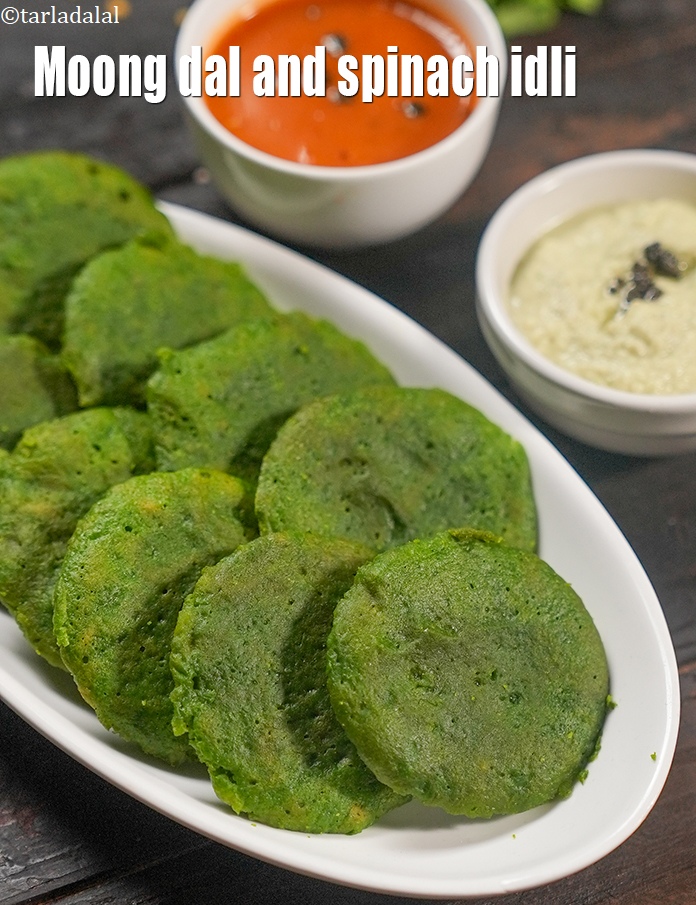 Moong Dal and Spinach Idli