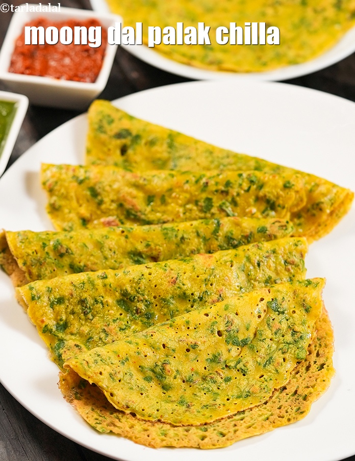 Moong Dal Palak Chilla, Palak Moong Dal Cheela