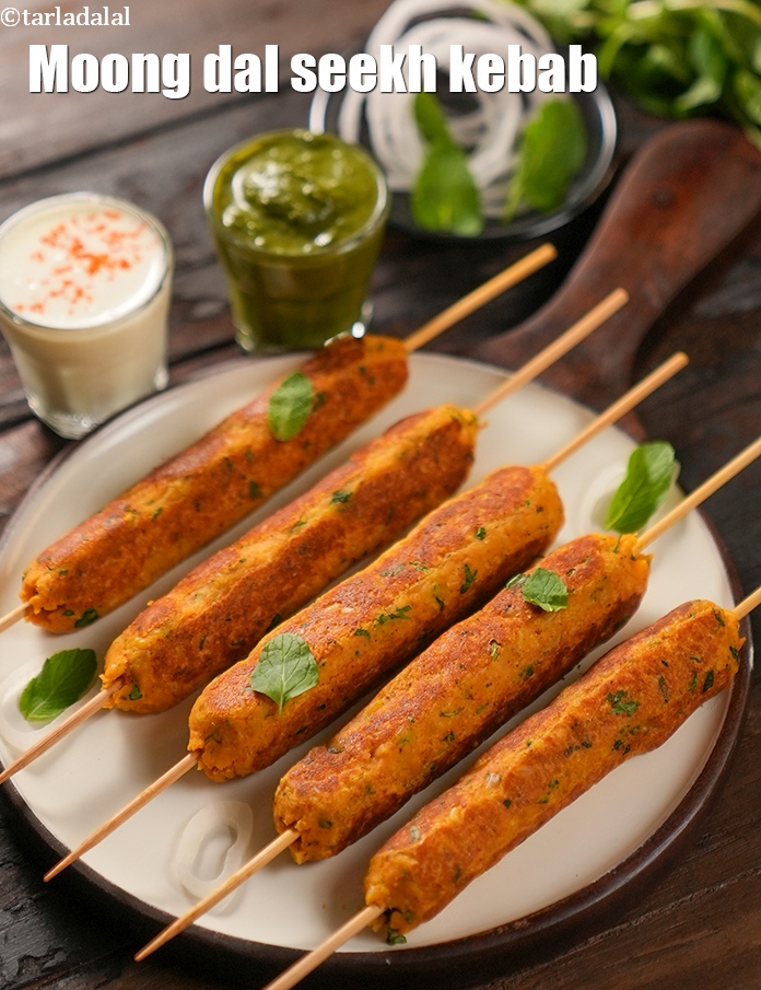 Moong Dal Seekh Kebab