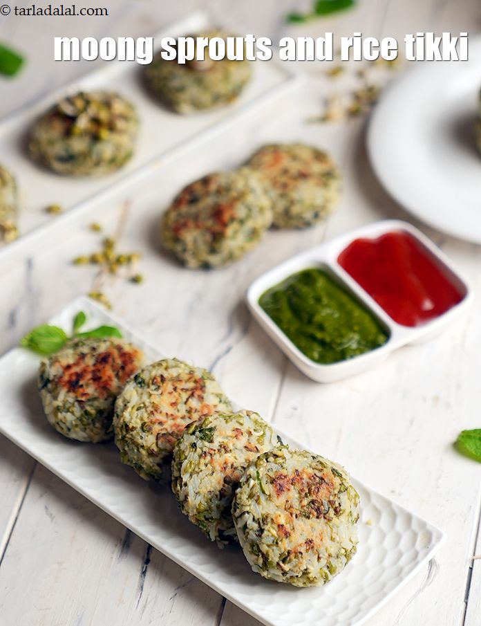 Moong Sprouts and Rice Tikki