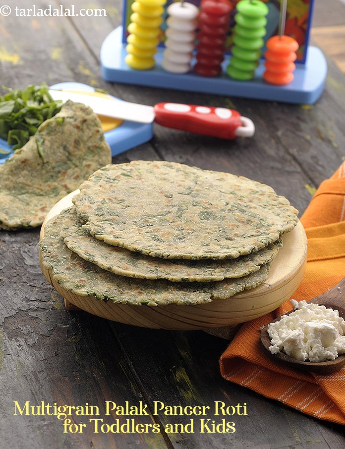Multigrain Palak Paneer Roti for Toddlers and Kids
