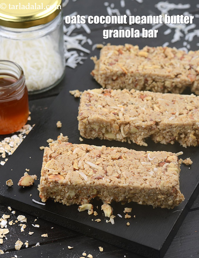 Calories in Oats Coconut Peanut Butter Granola Bar, Healthy Indian Style