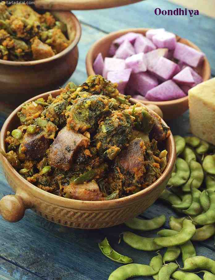 Calories in Oondhiya, Microwave Oondhiya