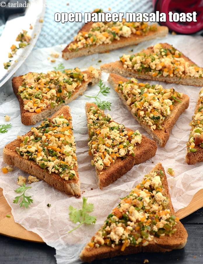 Open Paneer Masala Toast, Vegetable Paneer Toast