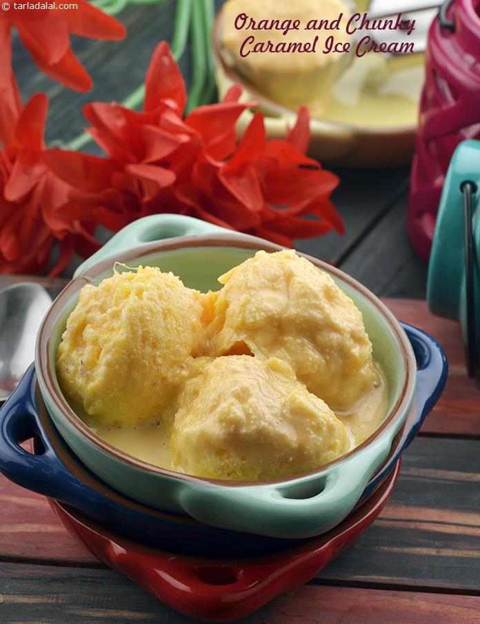Orange and Chunky Caramel Ice Cream