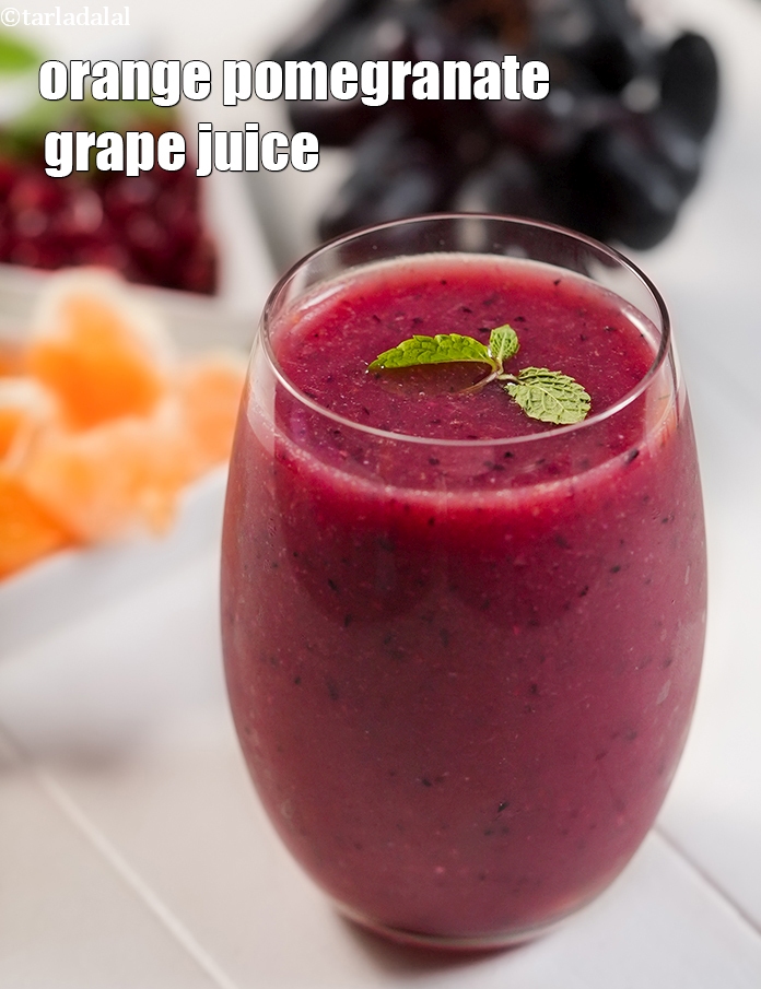 Orange Pomegranate and Black Grape Juice