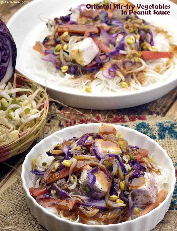 Calories in Oriental Stir-fry Vegetables in Peanut Sauce