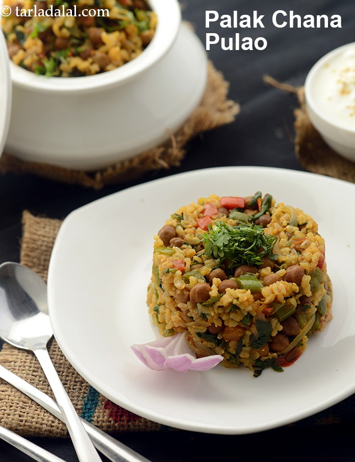 Protein Rich Palak Chana Pulao