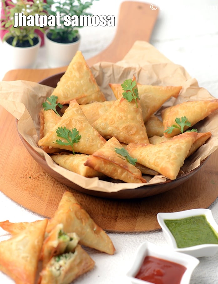 Jhatpat Veg Samosa, Paneer and Onion Patti Samosa