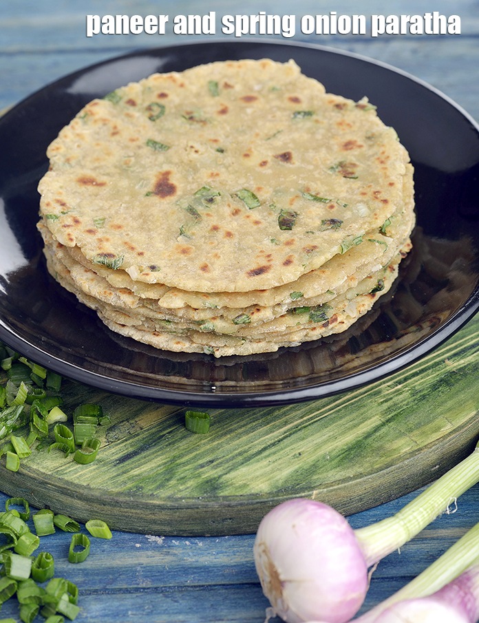 Paneer and Spring Onion Paratha, Hara Pyaz Paratha