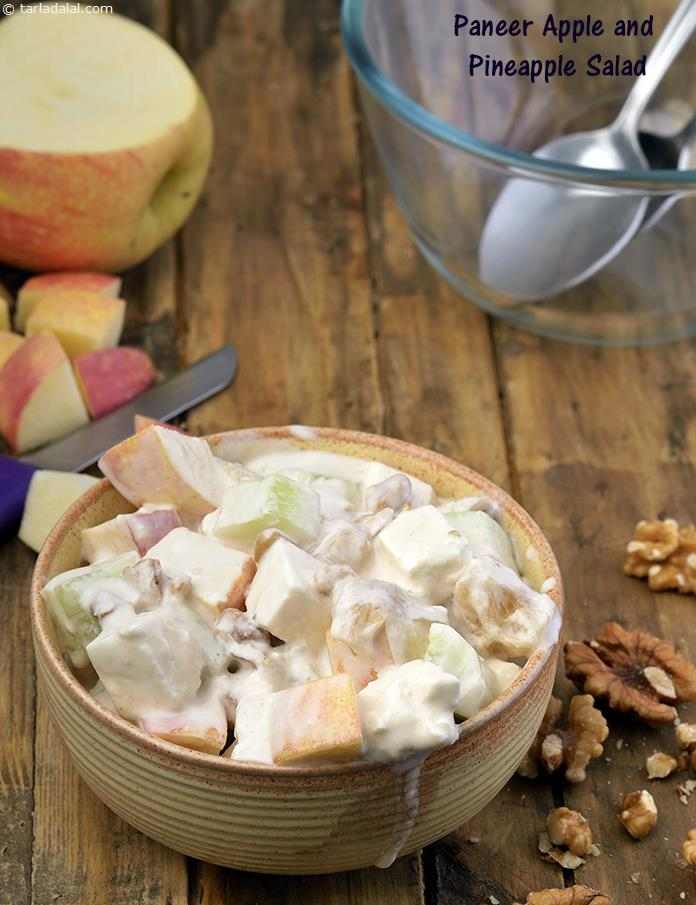Paneer Apple and Pineapple Salad