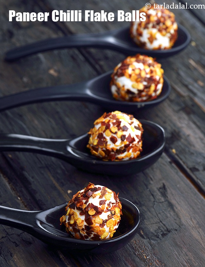 Calories in Paneer Chilli Flake Balls, Healthy Cold Indian Snack