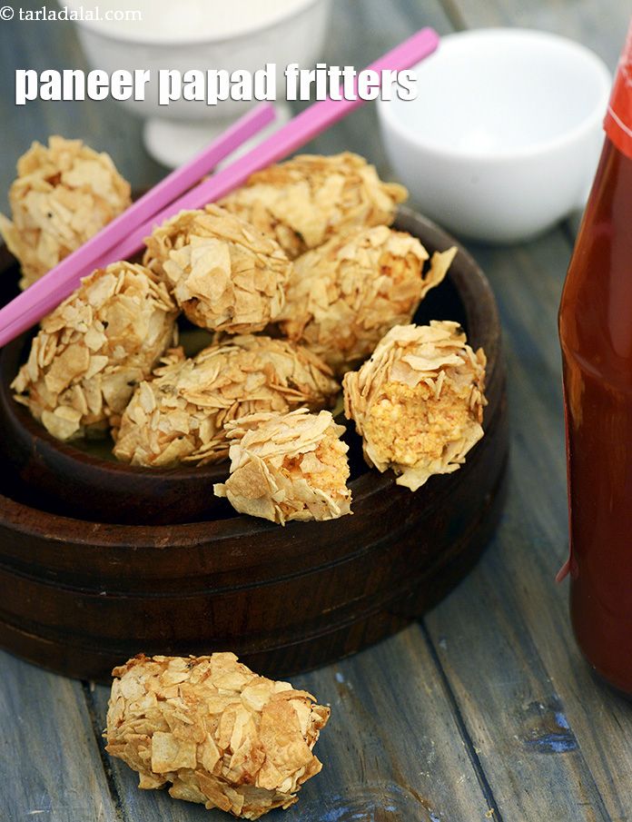Calories in Paneer Papad Fritters, Amritsari Paneer Papad Rolls