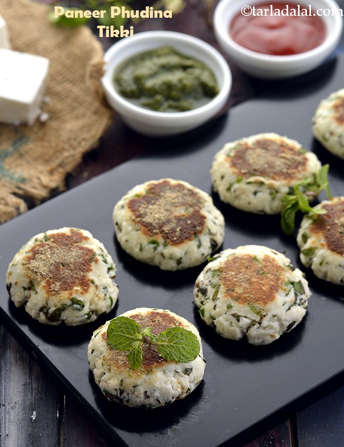 Paneer Pudina Tikki