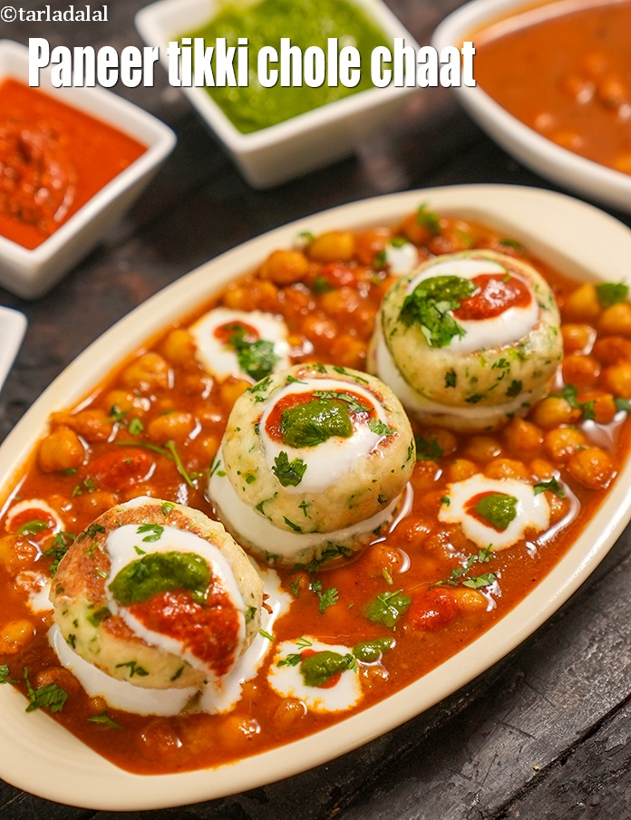 Paneer Tikki Chole Chaat