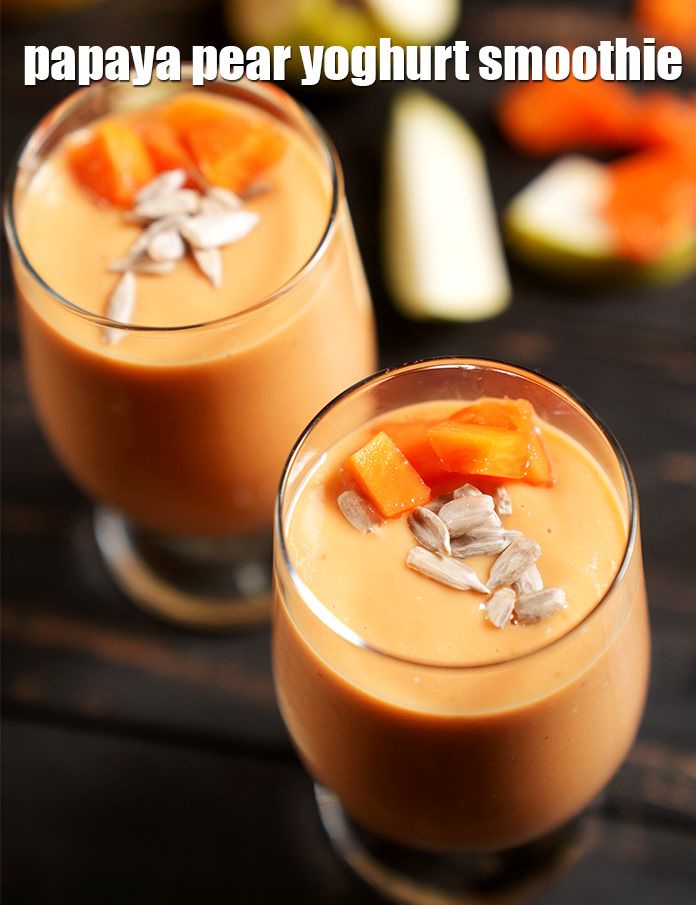 Papaya Pear and Yoghurt Smoothie