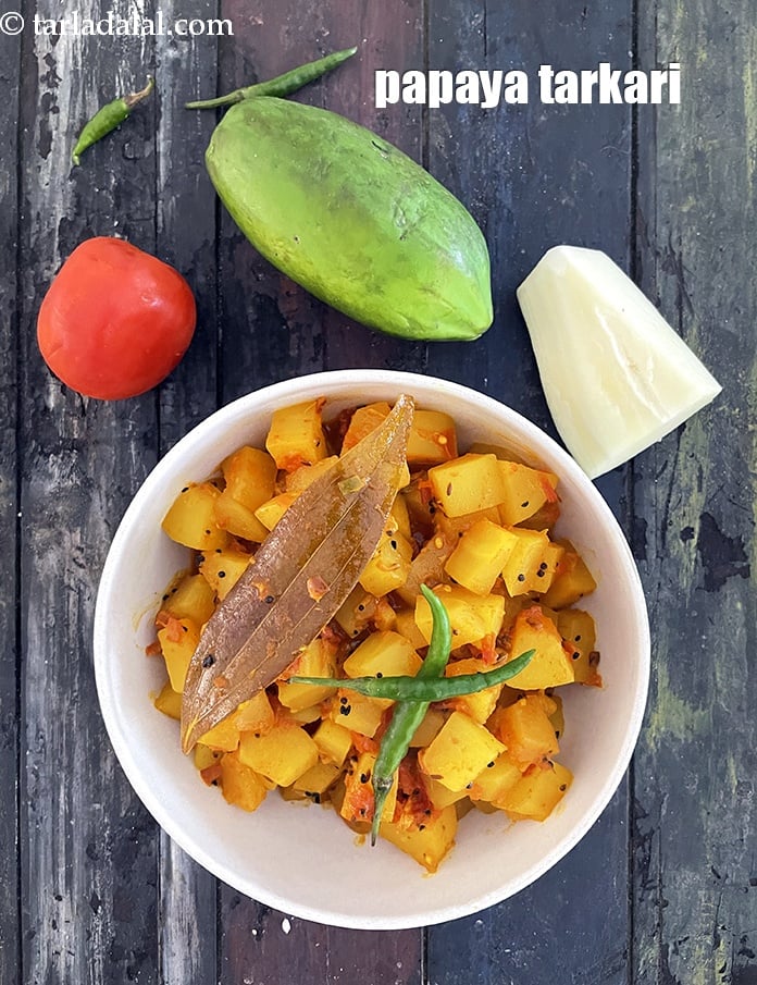 Calories in Papaya Tarkari, Raw Papaya Sabzi